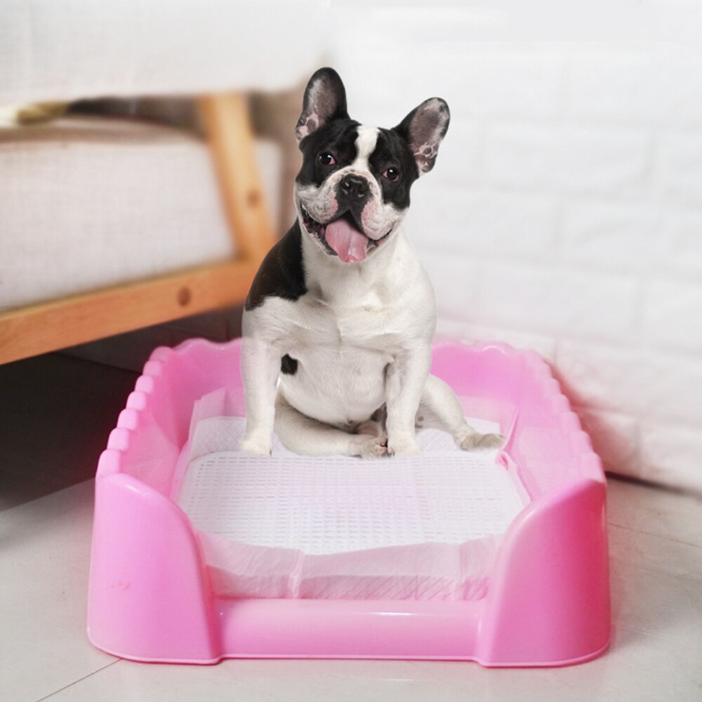 Bandeja portátil para baño para perros mascota, inodoro con rejilla para mascotas, con valla, poste para orinar, producto para orinal de Mascota, accesorios para perros de 2 tamaños