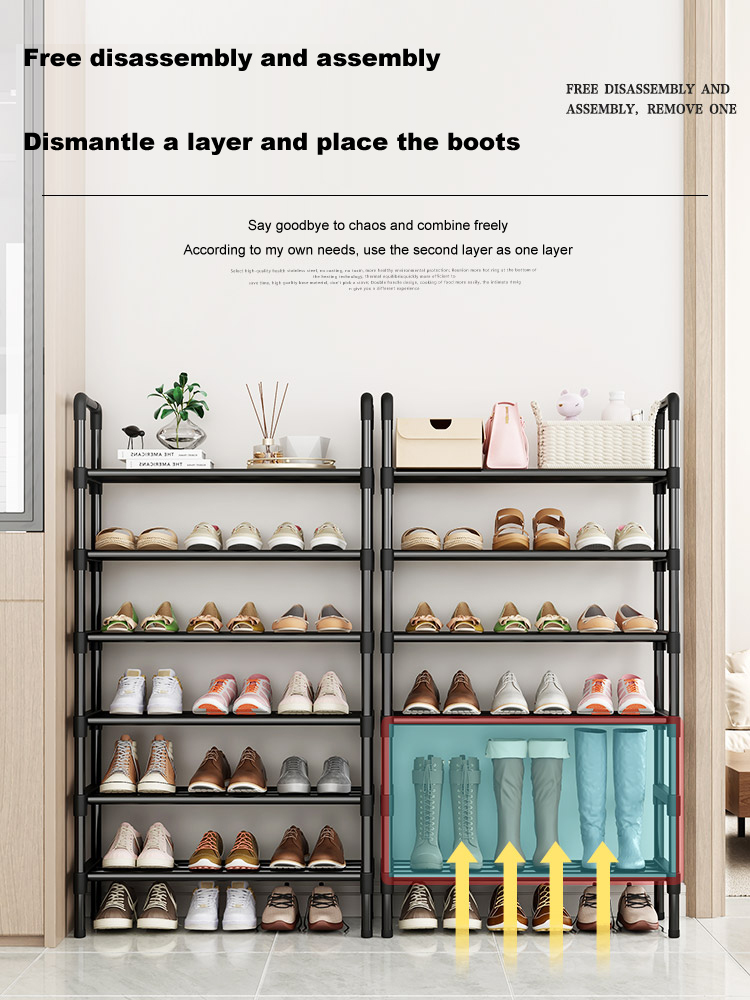 Black Elevated Shoe Rack Small Simple Multi-layer ... – Grandado