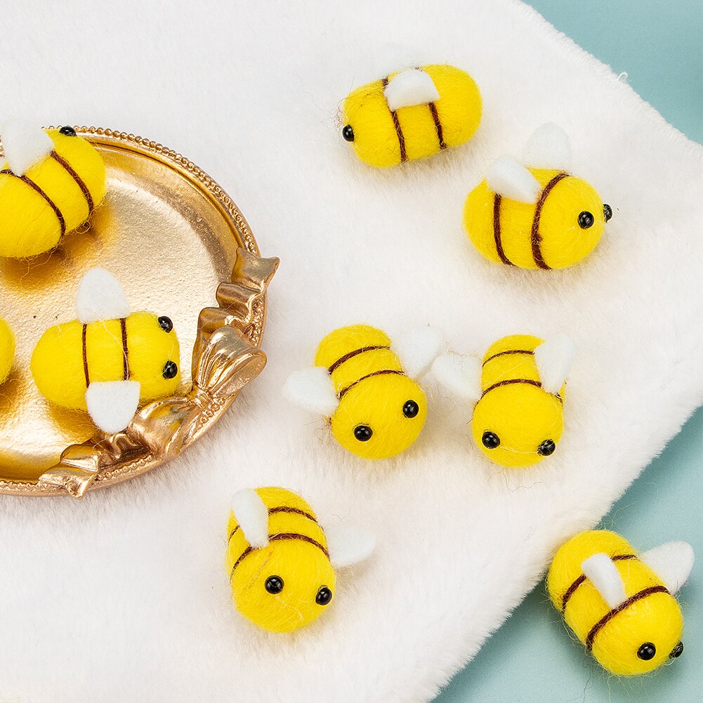 20 pièces BRICOLAGE Laine Feutre D'abeille Artisanat Fait Main En Épingle À Cheveux Pince À Cheveux Abeille Accessoires Photograpghy Accessoires Décor de Fête BRICOLAGE Costume D'abeille Fournitures