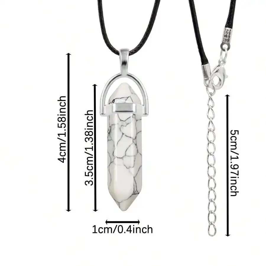 40 Stuks/30 Stuks Zeshoekige Chakra Synthetische Kristallen Hanger, Puntige Kwarts Steen Met Lederen Ketting Ketting Opbergtas