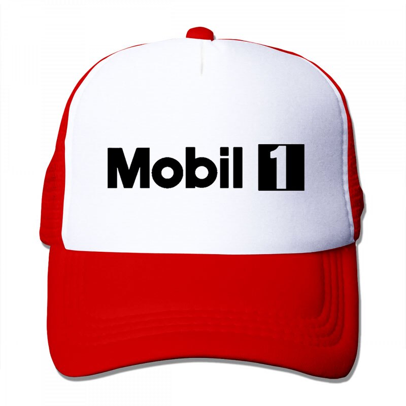 Mobil 1 Baseball cap men women Trucker Hats adjustable cap: 3-Red