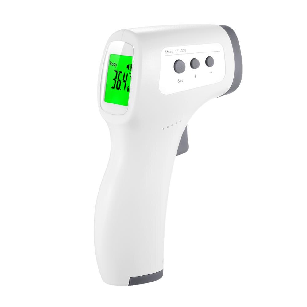 Termômetro infravermelho testa termômetro sem contato termômetro tri-colorido lcd febre alarme digital ferramenta de medida para o bebê adulto: CINZA