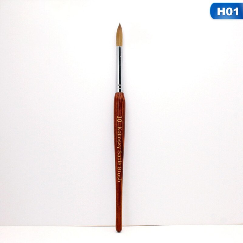 Round Sharp 1pcs 10#12#14#16#18#20#22#24 Kolinsky Sable Brush Acrylic Nail Art Brush Red Wood Crystal Acrylic Salon: 1