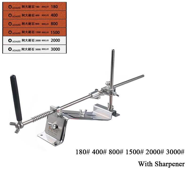 Ruixin Pro Fixed Angle Sharpener Steel Knife Sharpener Tool Sharpening Kitchen Accessories Grinding Device Diamond: SET C