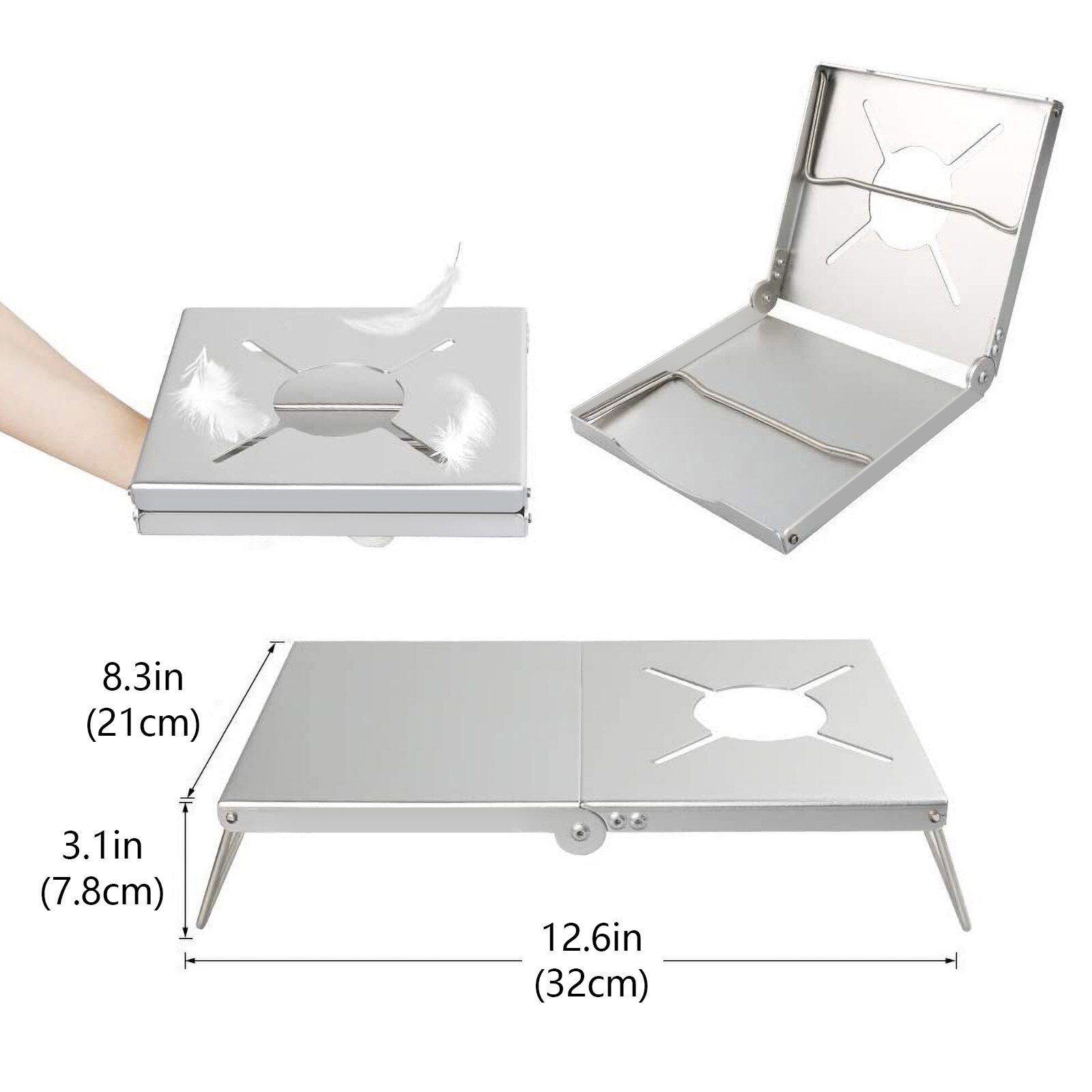 Roestvrij Staal Vouwen Brander Tafel Tovelent Warmte Tafel Voor Enkele Brander 1 Unit Multi-Purpose Vouwen Lichtgewicht