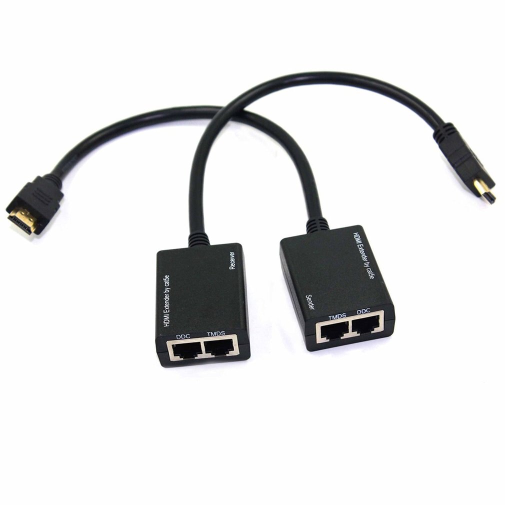 Practical HDMI Over RJ45 CAT5e CAT6 LAN Ethernet Balun Extender Repeater Up to 100ft 1080P High Performance