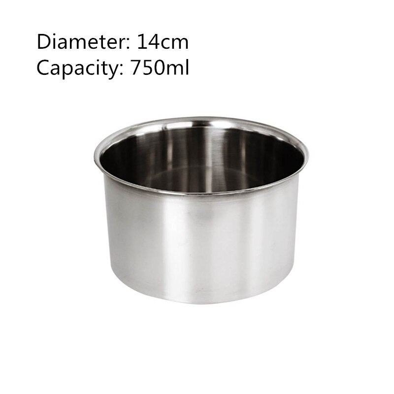 Stainless Steel Long Handle Wax Melting Pot DIY Scented Candle Soap Chocolate Butter Melting Pot Handmade Soap Chocolate Tools: Round pot