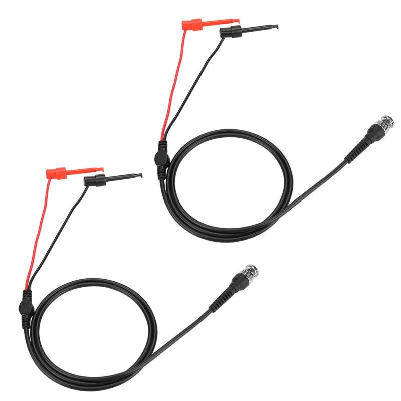 2Pcs BNC to Dual Testing Hook Probe Oscilloscope Machine Thread Connection High Stability Test Lead Coaxial Cables tools