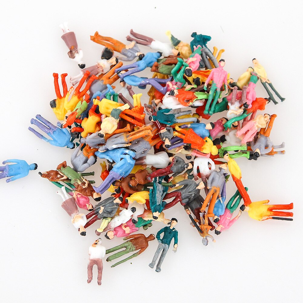 100PCS 1:100-1:200 Miniature Painted Figures Model People Diorama Street Passenger Sand Table Architecture Building Materials