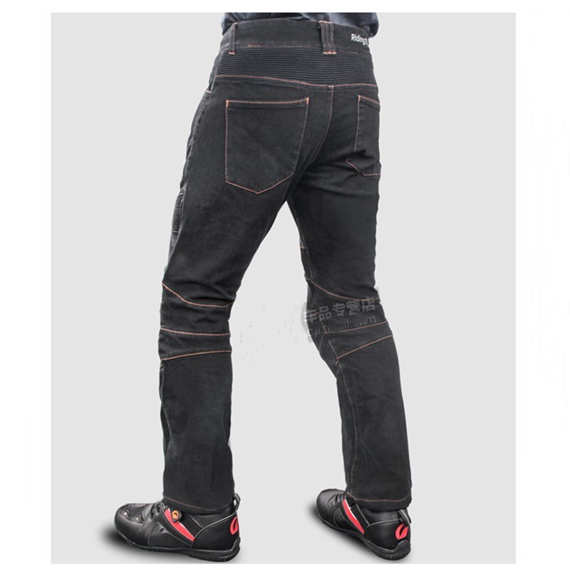 Men Motorcycle Pants Motorbike Elasticity Comfortable Riding Protective Jeans Trousers With Removable Hip Knee Protector HP-11