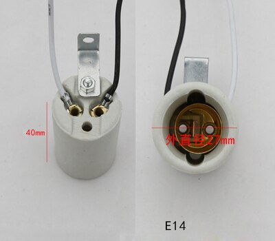 2pcs E27 Ceramic Lamp Cap Screw E40 Lamp Holder Pottery and Porcelain E14 Bases for Ceiling Lamp Retrofit: F Type E14 With line