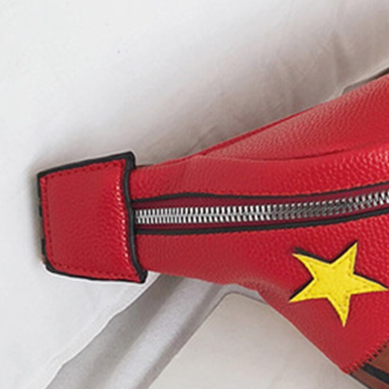 Saco de cintura feminina moda carta fanny pacote de couro do plutônio feminino cinto sacos de peito à prova dwaterproof água pacotes de cintura de banana bolso pequeno: red