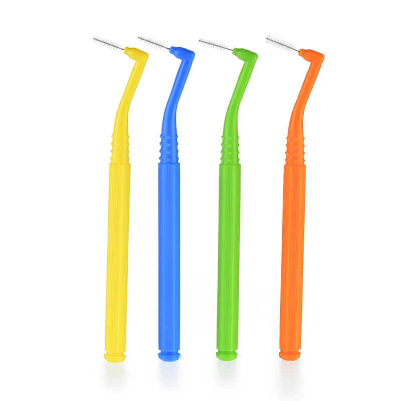 Cepillo Interdental de ortodoncia en forma de L, 5 colores, cuidado bucal, higiene, hilo Dental