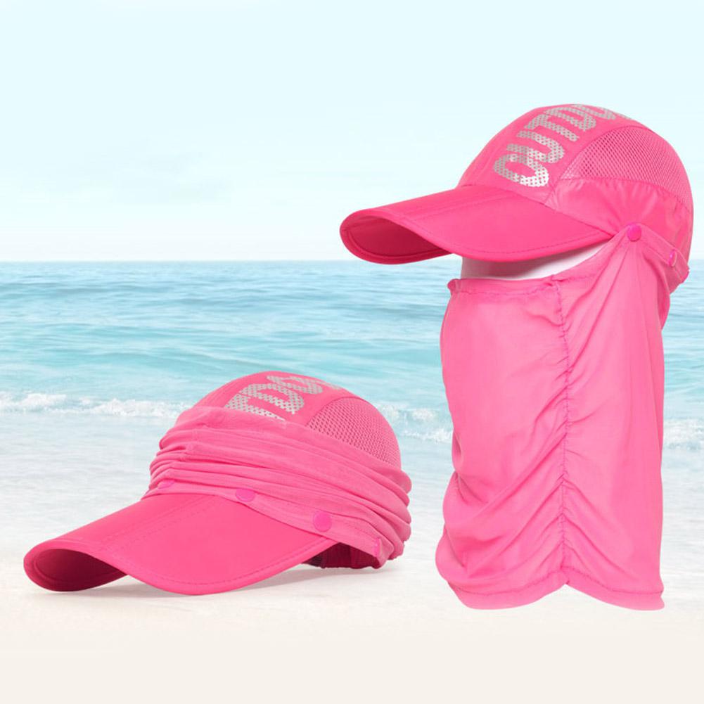 GloryStar Flat brim Sun Hat Ladies Sunscreen Outdoor Folding Baseball Cap Summer Mesh Quick-Drying Cycling Cap 56-59cm
