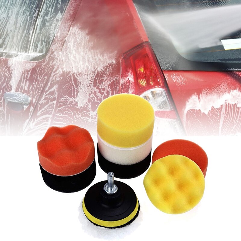 3''4''5''6''7'' 10 sztuk tarcza polerska zestaw nici ścierne gąbka polerowanie samochodów zestaw nakładek robić polerowania samochodu wiertarka adapter akcesoria samochodowe