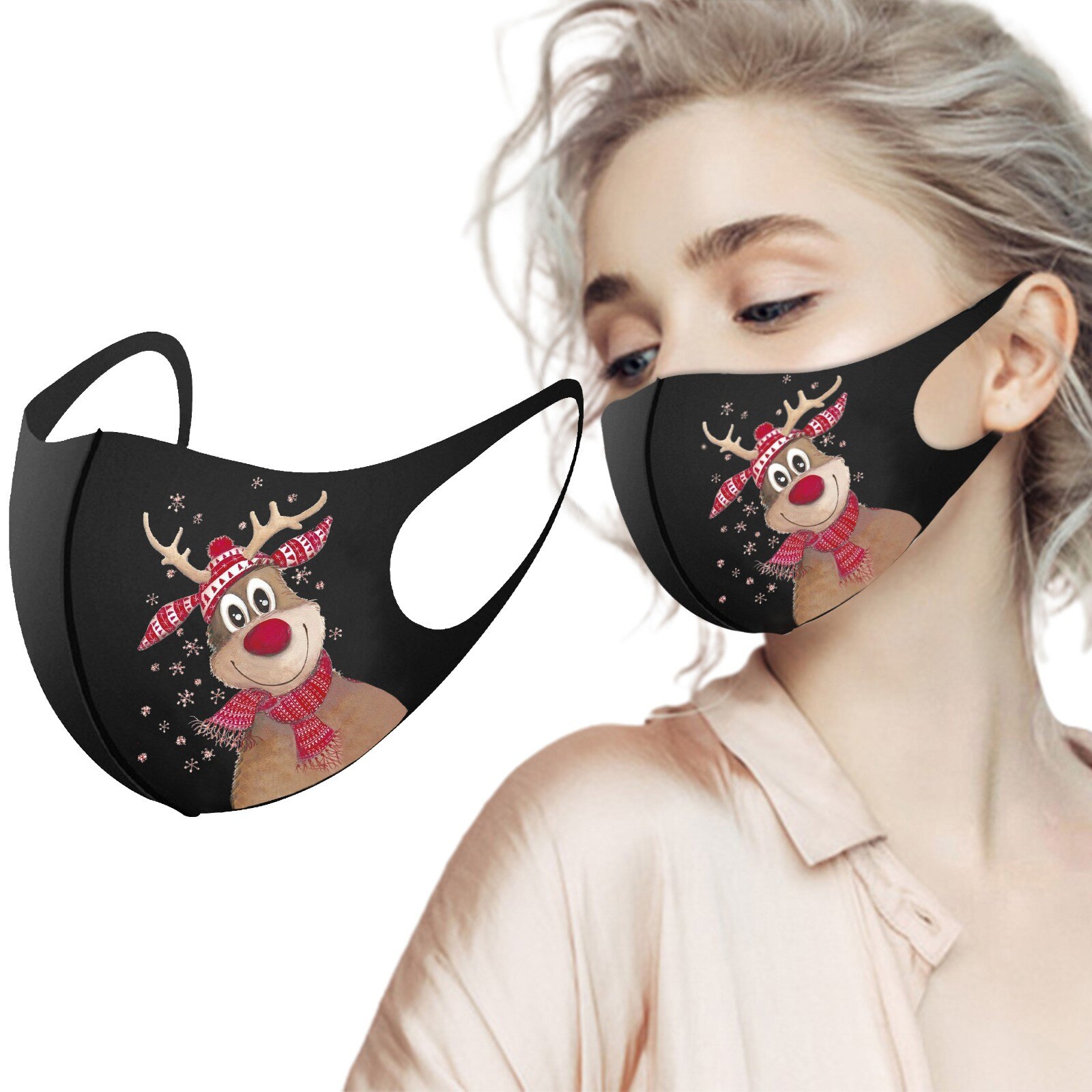 Kerst Masker Elanden Vrolijk Kerstfeest Decoraties Voor Huis Kerst Ornament Xmas Navidad Jaar: E