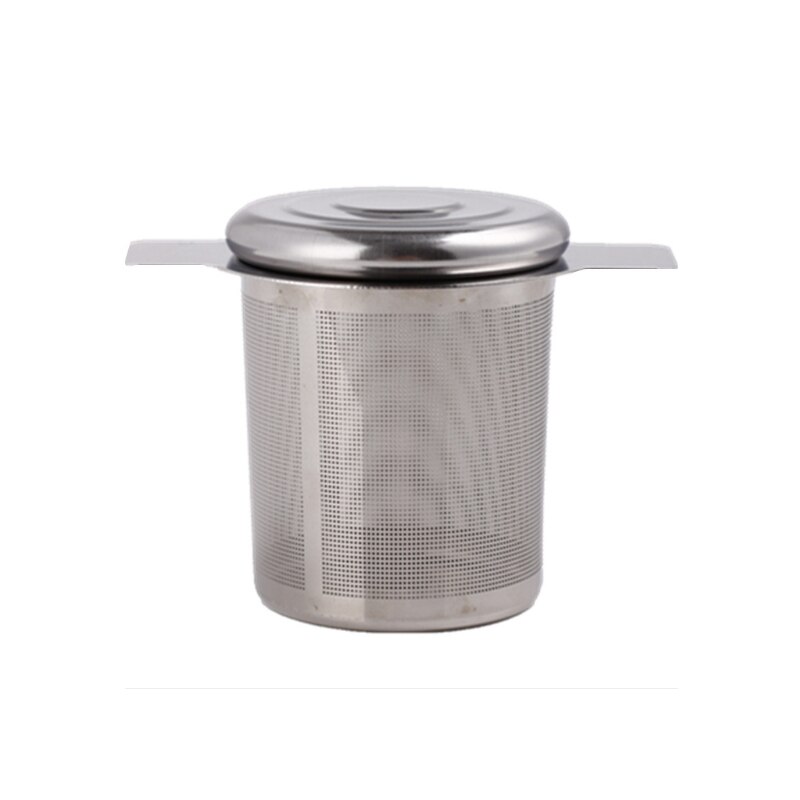 Kaffefilter tratt galler binaural kaffe läcka te läcka filter med lock &amp; handtag mesh läcka 304 rostfritt stål