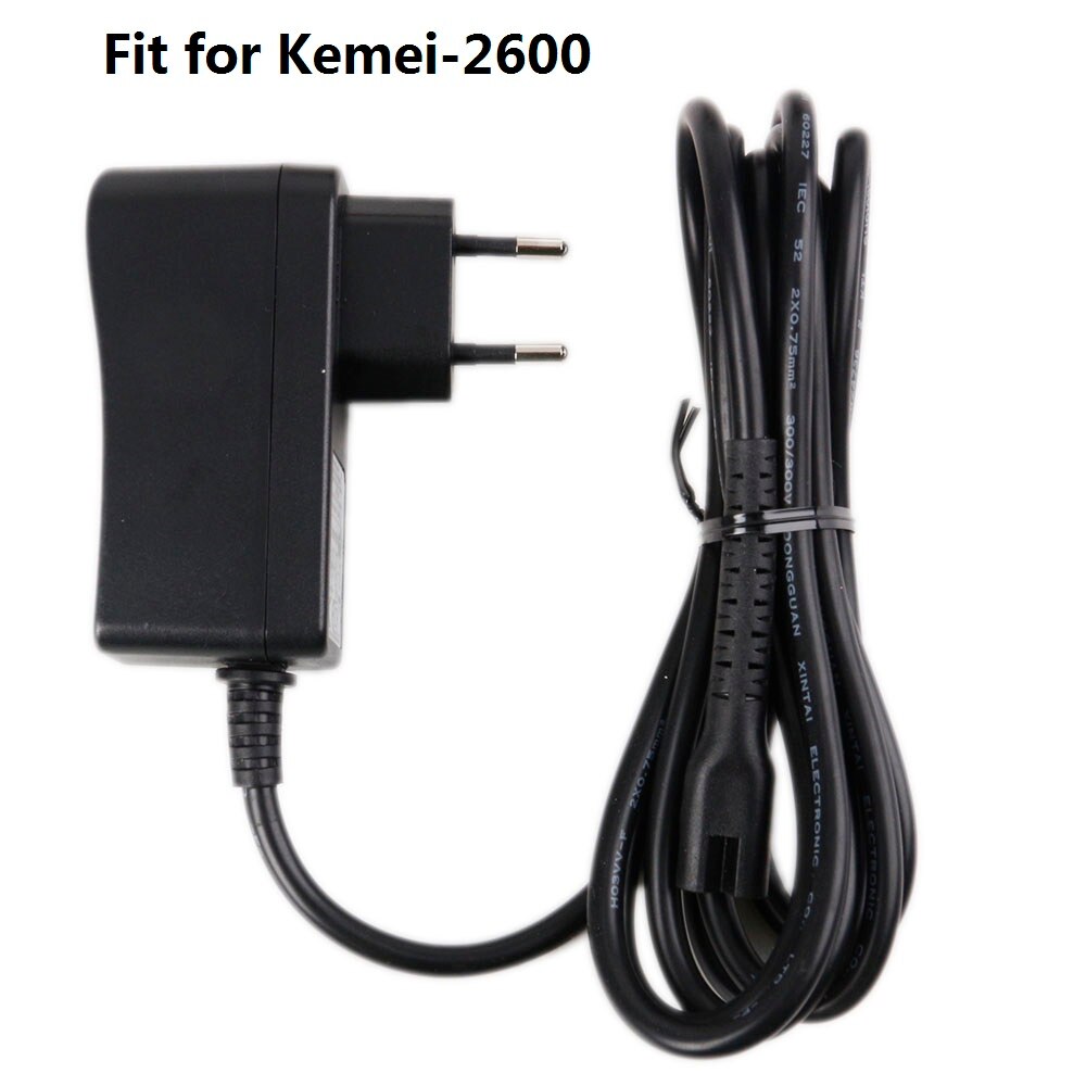 Kemei KM-2600, maquinilla de afeitar eléctrica con cabeza de acero al carbono, cortadora de pelo, potente máquina de afeitar el pelo, herramienta de corte de pelo: Charger for KM-2600 / Enchufe europeo
