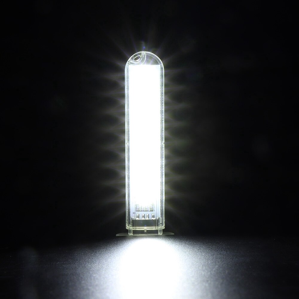 1Pcs 8Leds Usb 5V Vermogen Led Nachtlampje Bureau Boek Leeslamp Camping Lamp Kinderen Voor Mobiele Lader Laptops: White 8 LED