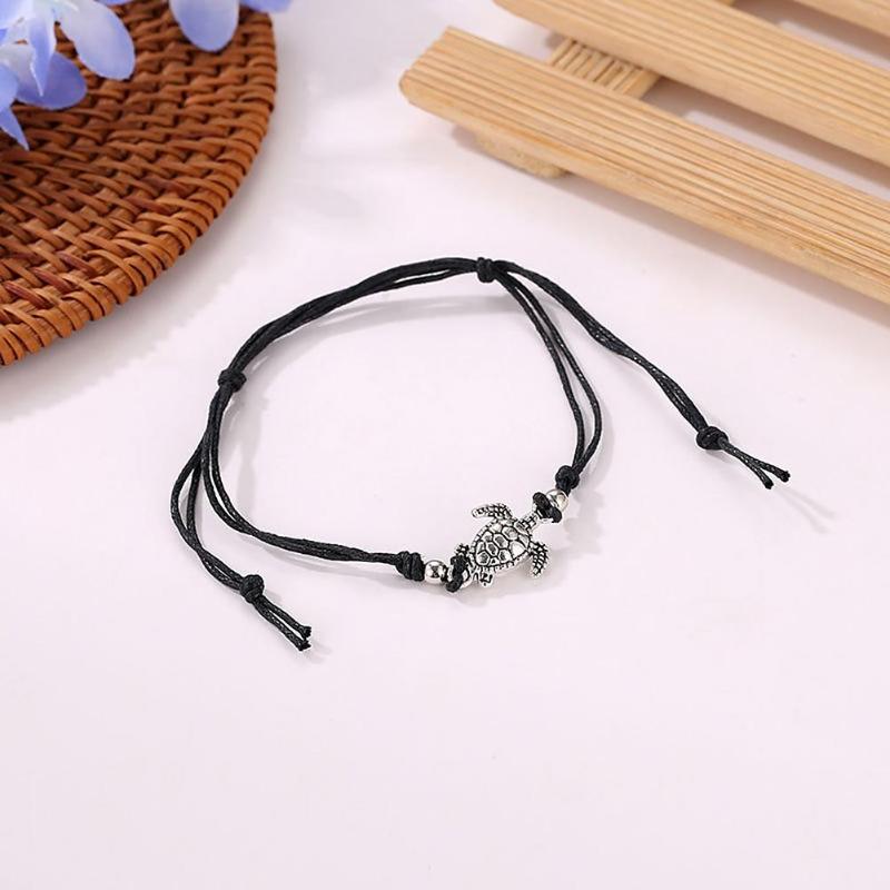 Boho Weave Turtle Pendant Anklets For Women Shell Anklet Bracelets On The Leg Bohemian Foot Ocean Jewelry