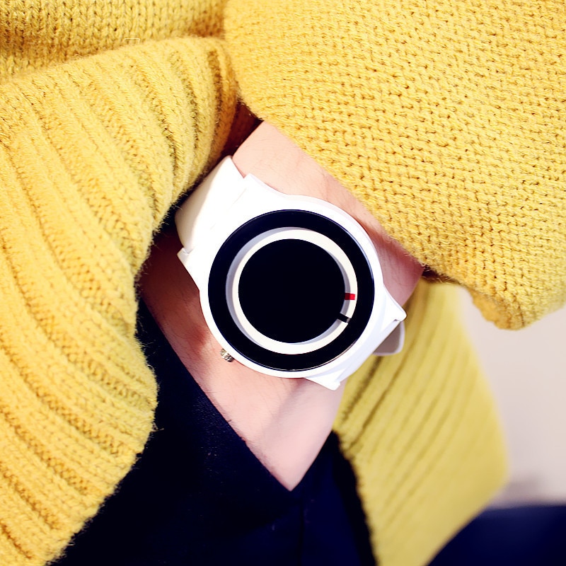 Aankomst Trend Geen-Pointer Concept Horloge Eenvoudige Creatieve Vrouw Mannen Horloges Relogio Feminino