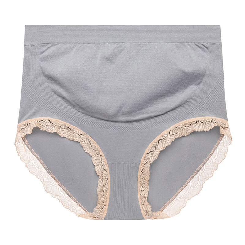 High Waist Belly Nylon Maternity Panties with Lace Breathable Briefs Clothes for Pregnant Women Pregnancy Underwear