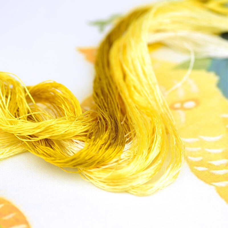 1pcs/400m silk embroidery thread / 100% silk thread /hand embroidery embroider cross stitch/dark yellow series/7 pure colors