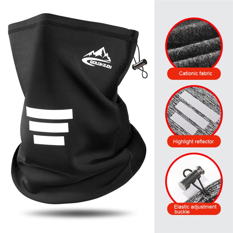 Guêtre thermique pour hommes et femmes, demi-masque en polaire, Bandana, cache-nez pour le cou, le Ski, la randonnée, le cyclisme: Black