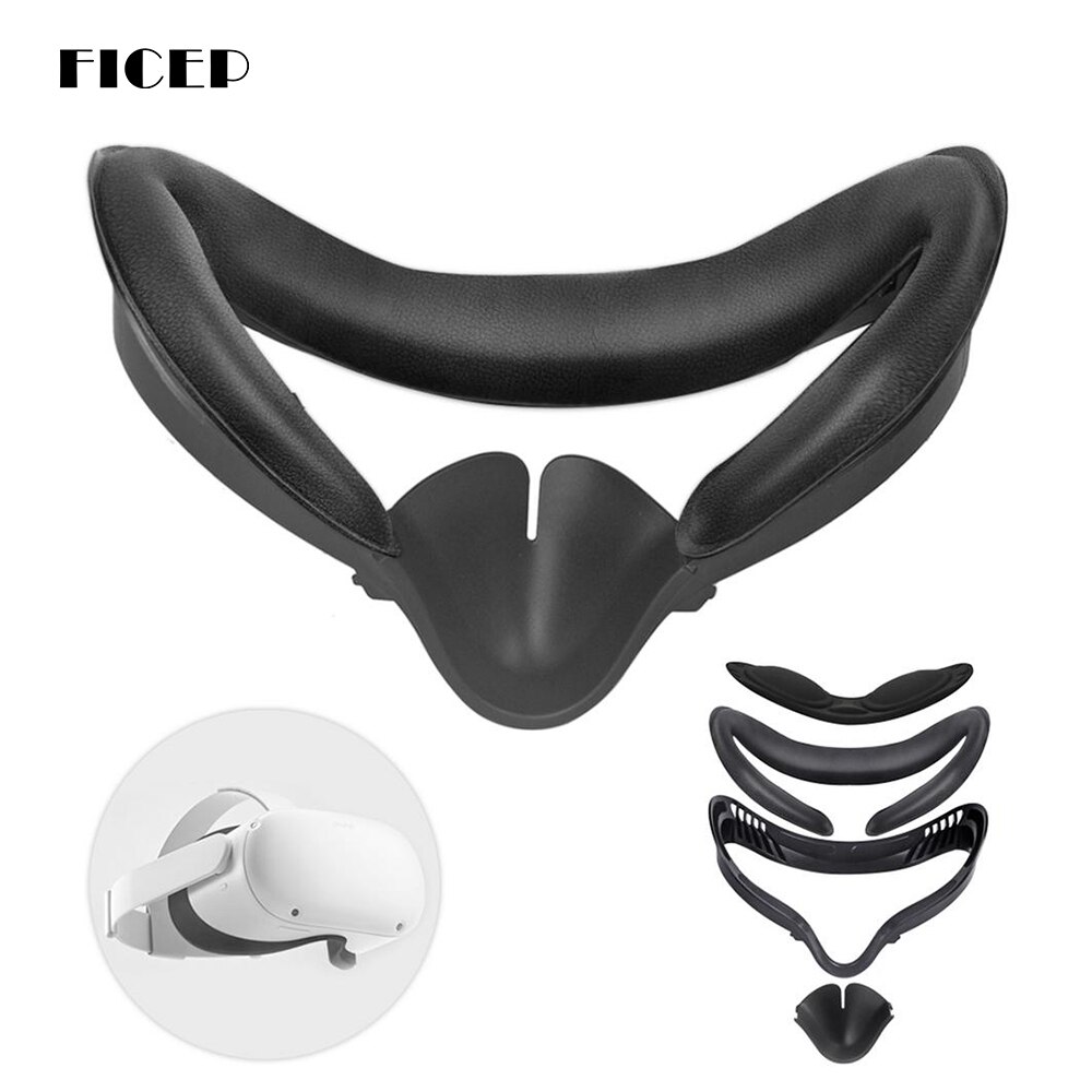 Soft PU Leather Eye Mask Cover For Oculus Quest 2 VR Glasses Light Blocking Face Eye Cover Pad With VR Lens Cover For Quest2 Vr