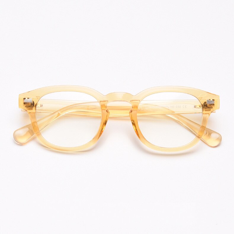 Lunettes Johnny Depp anti-lumière bleue pour homme et femme, verres optiques ronds et transparents pour ordinateur, de TR90 rétro: C8
