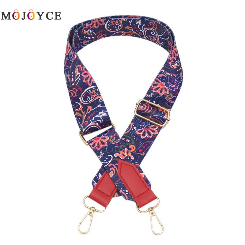 Ethnic Multicolor Printing Shoulder Strap Nylon Adjustable Rainbow Belt Wide Handle Women Bags Accessories