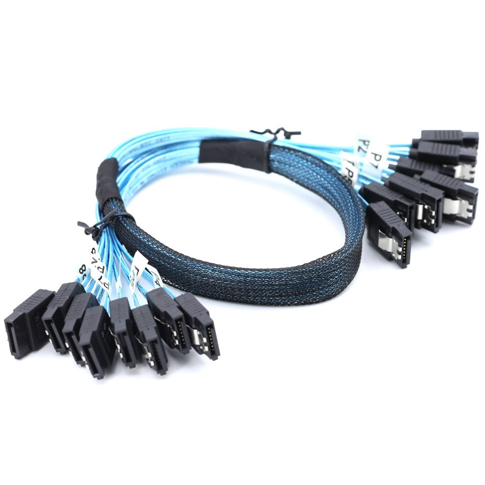 Câble SATA-III 4 pièces/6 pièces/8 pièces/ensemble-12Gbps vers câble SATA de remplacement pour Bitcoin ordinateur-serveur CD DVD disques Raid HDD-SSD