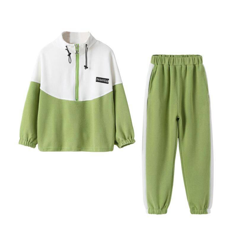 Jenter vår høst sportsdress barn klær dress tenåring jenter fritidssett 2 stk genser+bukser