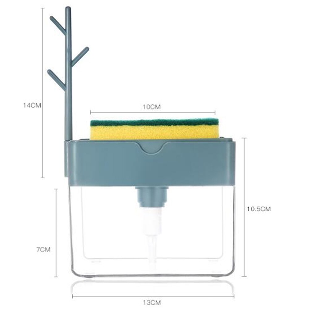 2 In 1 Spons Doos Met Spons Zeepdispenser Dubbele Laag Keuken Plastic Zeepdispenser Spons Scrubber Spons Rack