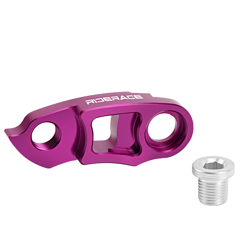 RIDERACE-extensión de suspensión de cambio trasero de bicicleta, aleación de aluminio, marco de bicicleta de montaña y carretera, adaptador convertidor extensor de gancho trasero: Morado