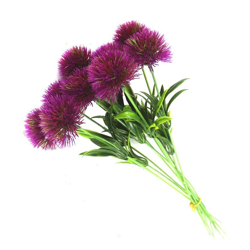 Flores artificiales de para boda, diente de león Artificial, ramo de flores para decoración del hogar, flores artificiales de seda: purple
