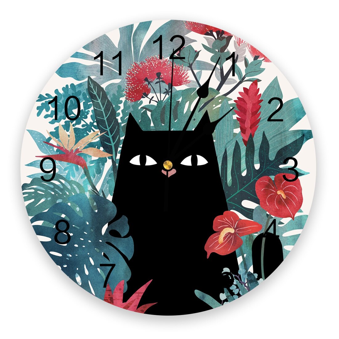 Horloge murale numérique avec coquelicots orange sur fond blanc, décoration d'intérieur, chambre à coucher, silencieuse: 4