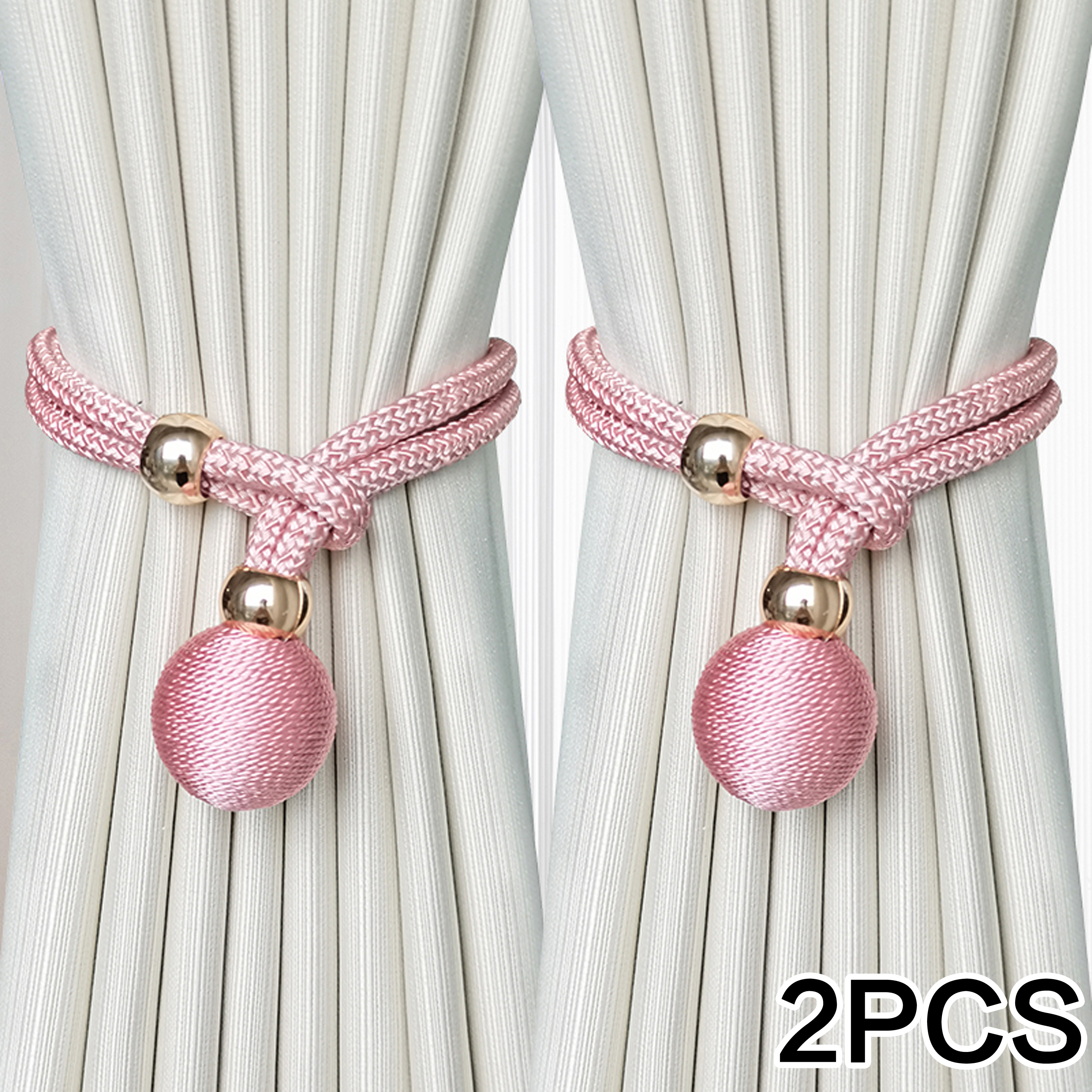 2 stk. justerbare gardinbånd av høy kvalitet, franske baller, praktiske draperte bånd, dekorative gardinfester, gardinbånd