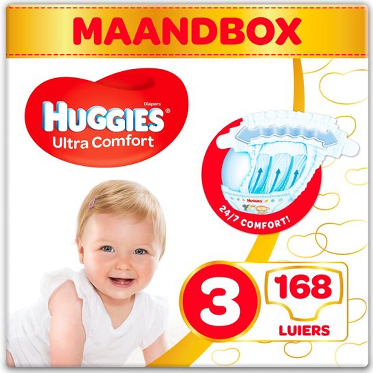 Huggies Pañales UC Talla 3 (168 unidades), Talla 4 (150 unidades), Talla 5 (126 unidades), Talla 6(102 unidades): Talla 3 - 168 unidades