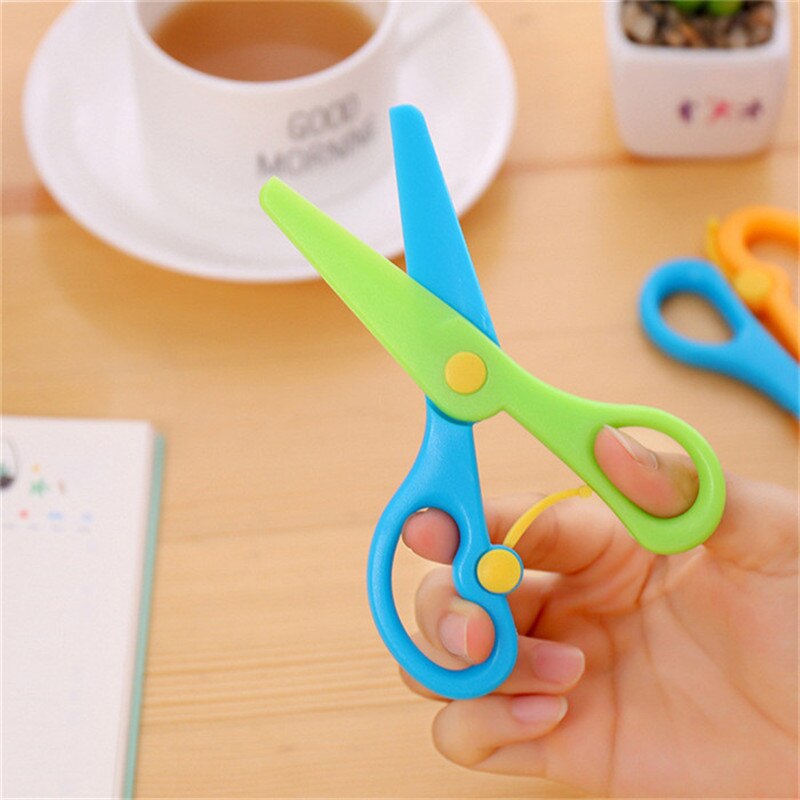 137mm Colored Plastic Mini Safe Scissors Kindergarten Kids Cutting Tool School Home Supplies Children Paper Scissor Student