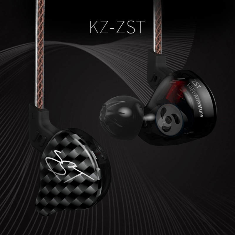 AK Original KZ ZST/ZSTX Colorful BA+DD In Ear Earphone Hybrid Headset HIFI Bass Noise Cancelling Earbud With Mic Replaced Cable