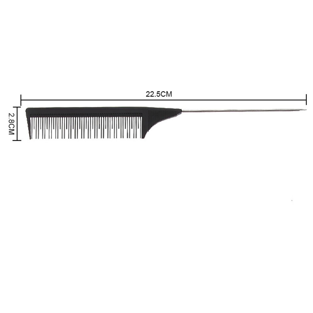 Peine de cola de ratón para cortar el pelo, herramienta de estilismo, para recoger el pelo, de diente fino, Pin de Metal, resaltador, peine cepillo de pelo espumoso, 1 Uds.