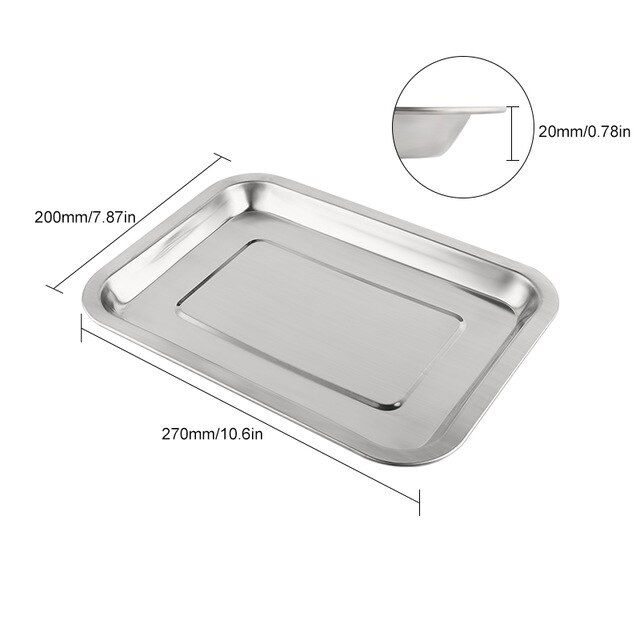 Stainless Steel Baking Tray with Removable Cooling Rack Set Non-stick Chips Basket Baking Dish Grill Mesh Kitchen Tool BBQ Tray: Only Tray S