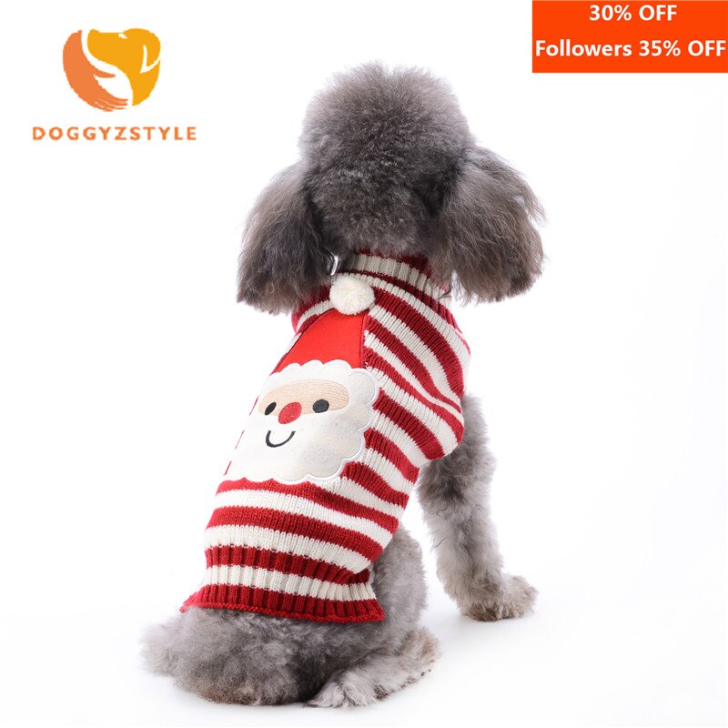 Kerstman Patroon Kerst Trui Voor Teckel Knitwear Winter Hond Kleding Voor Kleine Honden Poedel Chihuahua Hond Trui
