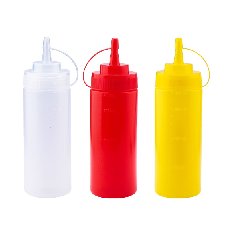 Kunststoff Nadel-nase Salat Dressing quetschen Flasche Ketchup dauerhaft Senf Würze Flaschen Küche Zubehör: 3Stck 5.6x19.8cm