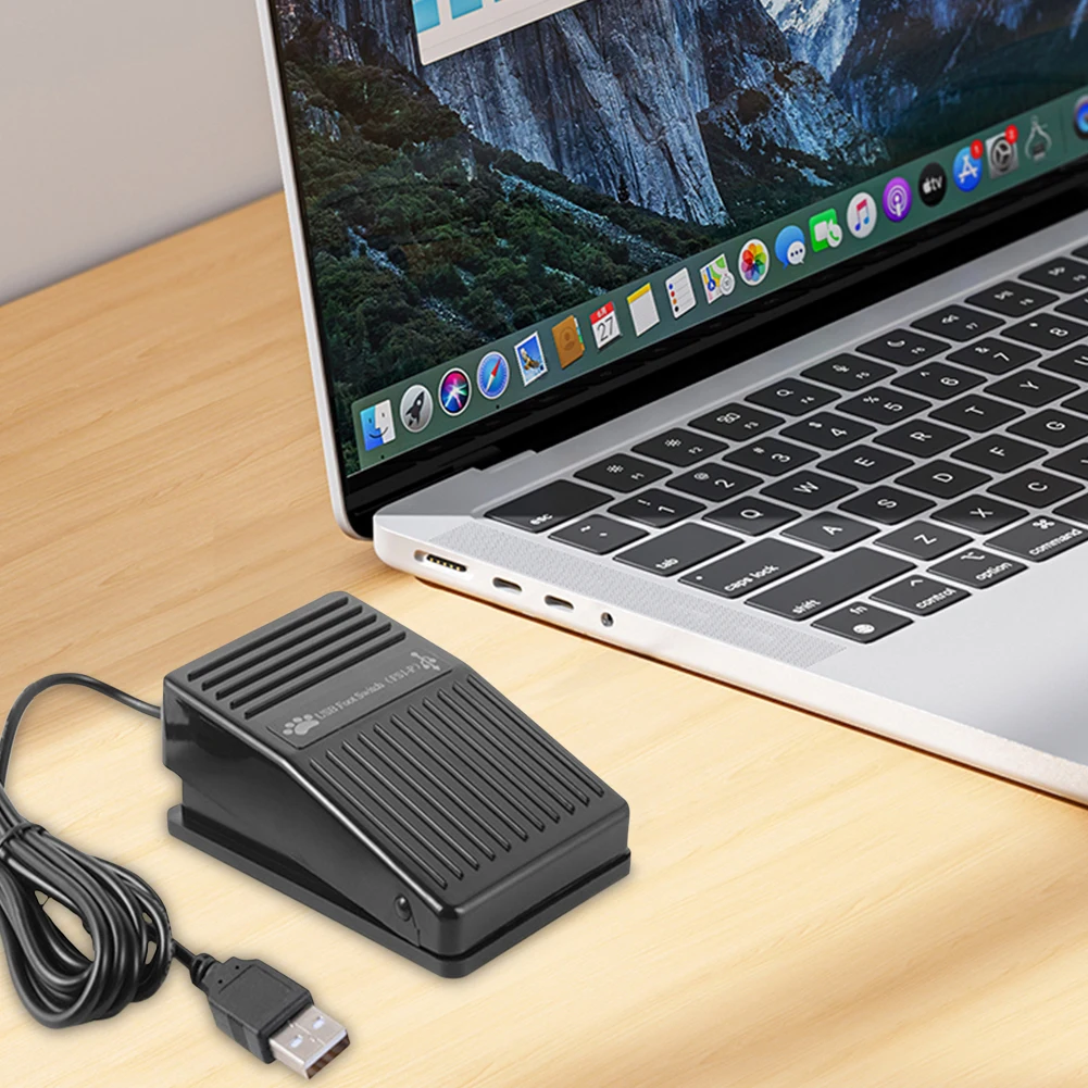 USB Pre-Program Keyboard Mouse Adapter with 2M Cable USB Foot Pedal Control Switch PC Game Pad for Keyboard Mouse PC Laptop