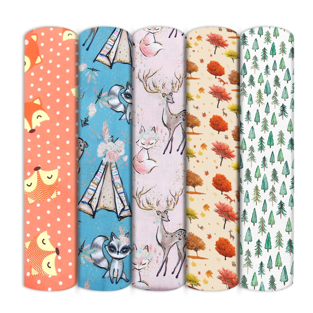 50*145cm rævbladpære trykt polyester bomuldsstof til fremstilling af tøj duge kjole til syning af duge ,1 yc 8269