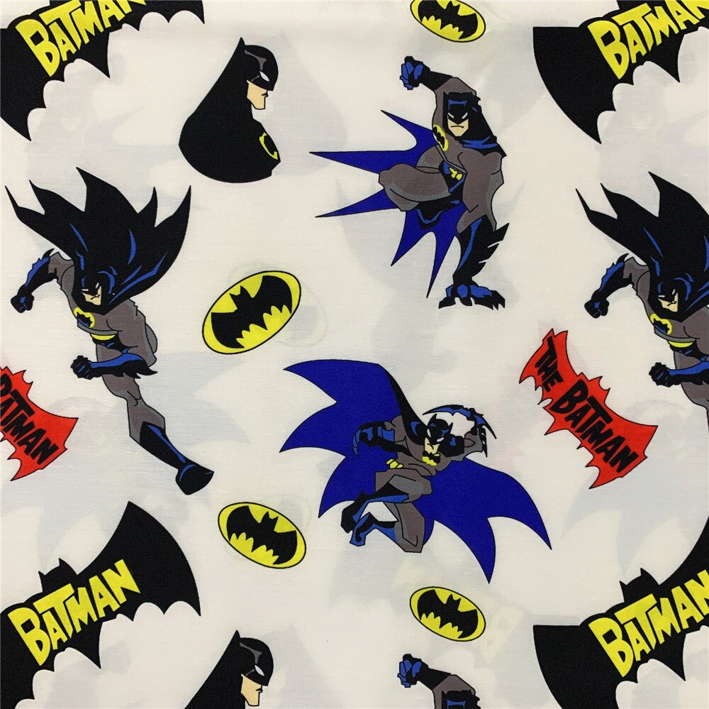 Superhero Bat Boy Logo Polyester Katoen Voor Cool Boy Shirt Hometextile Masker Hoes Hoed Gordijn Diy Materiaal