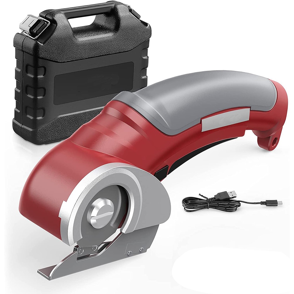 2000mAh Portable Cordless Electric Round Scissors Electric Scissors Shear Cloth Cutter Fabric Cutting Machine Kit Cutting Tool