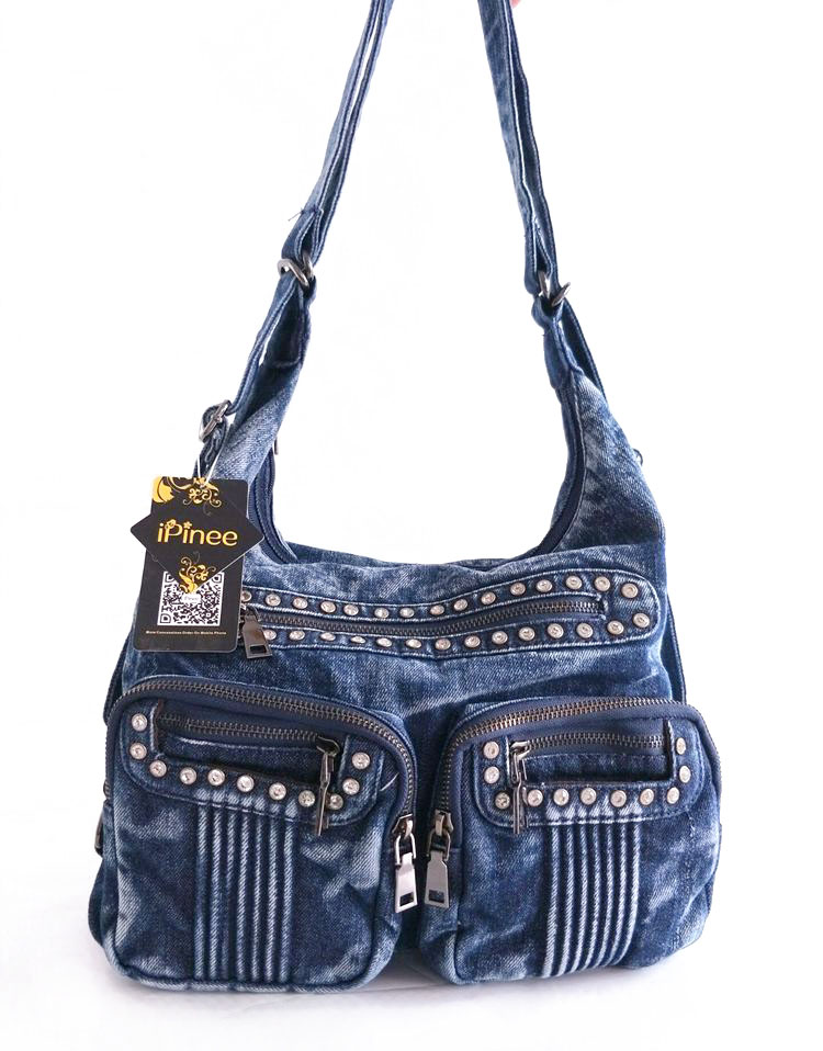 IPinee Denim Jean Taschen Weibliche Mehrere Taschen Schulter Taschen Diamant Frauen Taschen Bolsas: Ursprünglich Titel